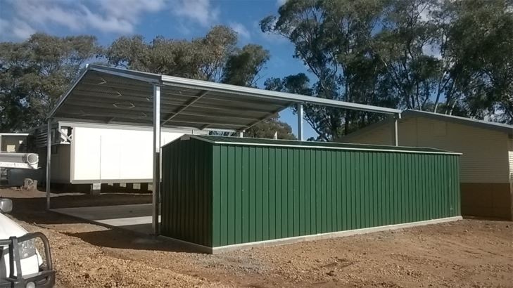 View of COLA and shed at Tullamore school