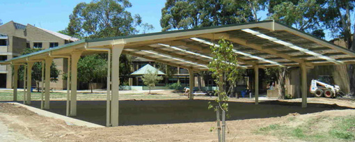 Covered outdoor learning area for Albury High School is NSW Australia