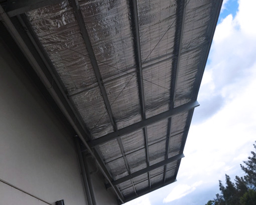 Industrial shed cantilever awning