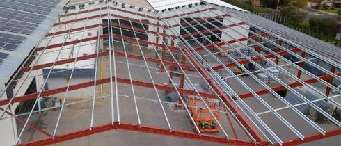Industrial shed extension framing