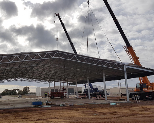 Industrial sheds - a building under construction